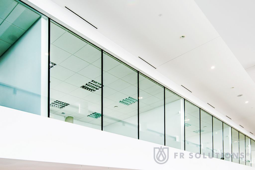Certified fire-rated shutter in a commercial premises
