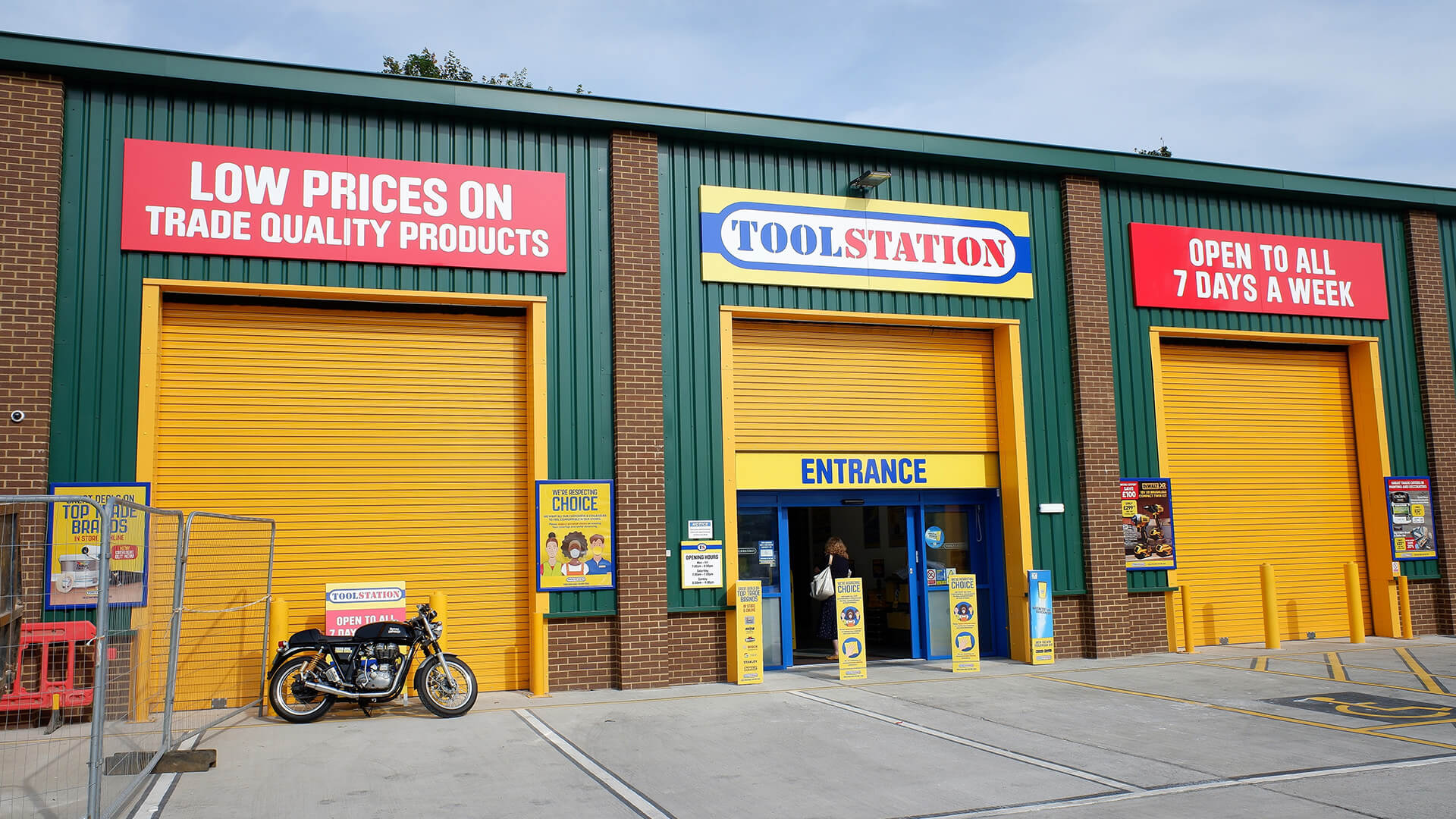 Security roller shutter installed at a Toolstation branch